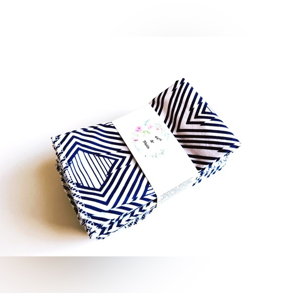 Unpaper towels Navy and white print set of 12 - Picture 1 of 4